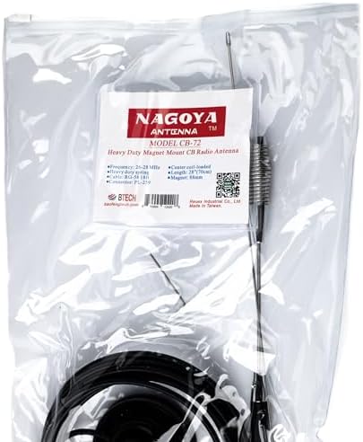 Nagoya CB-72 High-Performance 28" CB Antenna Kit - Universal 26-28 MHz Coverage with Heavy-Duty Magnetic Mount