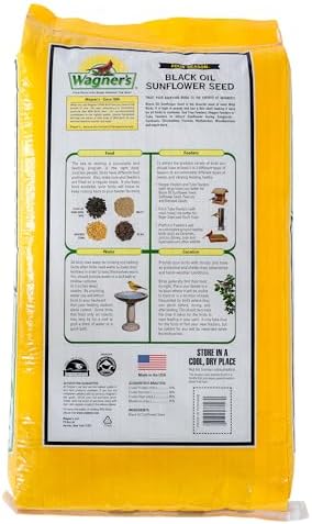 Wagner's 76027 Black Oil Sunflower Wild Bird Food, 25-Pound Bag