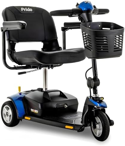 Pride Mobility Go Go Elite Traveller 3-wheel Scooter - Travel Mobility for Adults, 12 Ah Battery, 300 Lbs Weight Capacity, Red, Seat Dimensions - 17" W x 17" D - SC40E