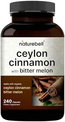 NatureBell 2 Pack Ceylon Cinnamon with Bitter Melon, 240 Capsules | Made with Organic Sri Lanka Ceylon Cinnamon and Organic Bitter Melon | Non-GMO