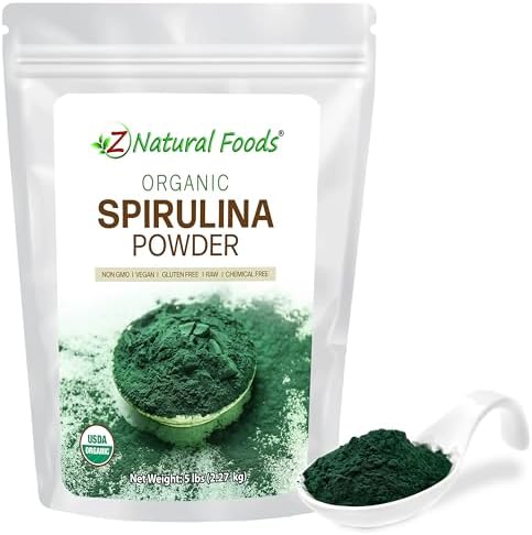 Z Natural Foods Organic Spirulina Powder - 16 oz (Pack of 1) | Organic, Blue-Green Algae Superfood, Spirulina, Raw, Contains Amino Acids, Mixes in Smoothies, Yogurt & Recipes