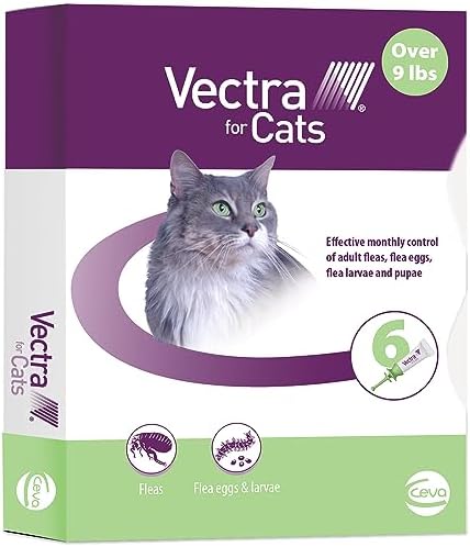 Vectra for Cats Flea Treatment & Prevention for Large Cats (Over 9 lbs.) 6-Month Supply | No Prescription Required