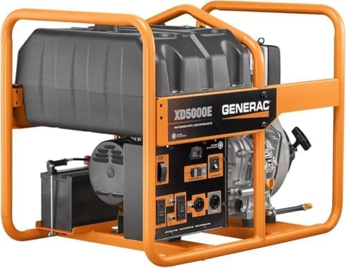 Generac 6864 XD5000E 5000-Watt Diesel-Powered Portable Generator - Ideal for Emergency Backup Power and Job Sites - Reliable Power for Demanding