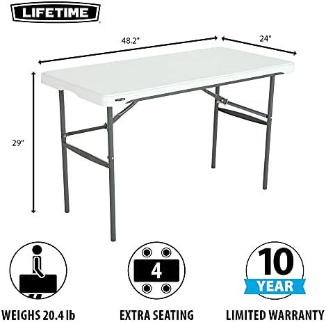 LIFETIME 280478 Commercial Nesting Folding Table, 4-Foot