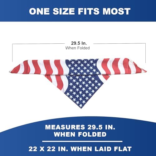 Costume Adventure American Flag Bandana Headband for Men and Women | Men's Patriotic USA Flag Bandana USA Apparel Clothing Bandanna America Apparel