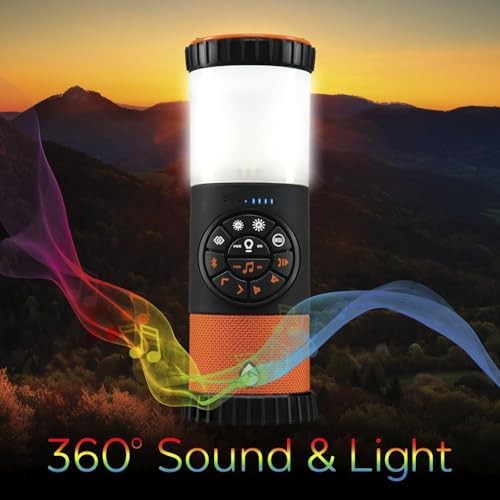 ECOXGEAR EcoLantern: Indoor/Outdoor Portable Bluetooth Speaker, 88dB Loud, IP67 Waterproof, with 360 Degree Sound and Party Lights