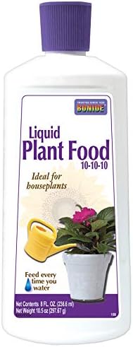 Bonide Houseplant Liquid Plant Food 10-10-10, 8 oz Concentrated Fertilizer for Indoors, Use Every Time You Water | Concentrated Fertilizer for Indoors