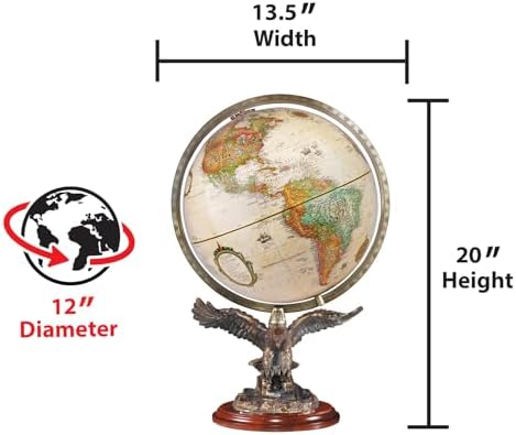 Replogle Globes 31638 Antique Ocean 12" Freedom Globe, Off-White, Small