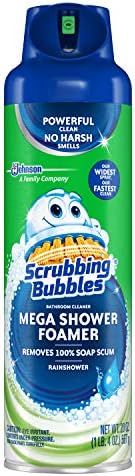 Scrubbing Bubbles Mega Bathroom and Shower Foamer Aerosol, Rainshower Scent, 20oz (Pack of 2)