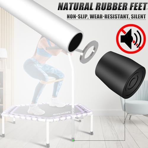Newan 48'' Fitness Trampoline with Adjustable Handle Bar, Silent Trampoline Bungee Rebounder Jumping Cardio Trainer Workout for Adults - Max Limit 330 lbs