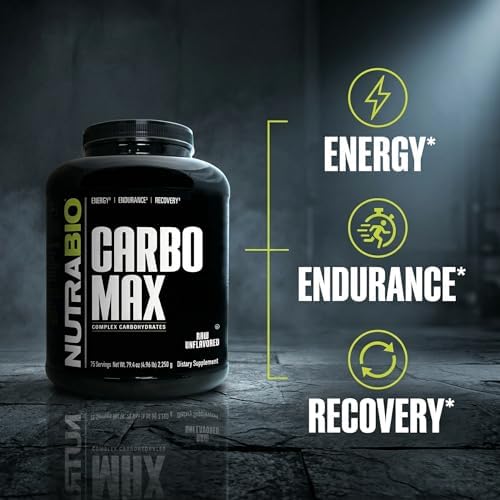 NutraBio CarboMax Maltodextrin Powder - Carbohydrate Powder for Sustained Energy - Calorie Rich for Muscle and Weight Gain - Unflavored - 5 Pounds