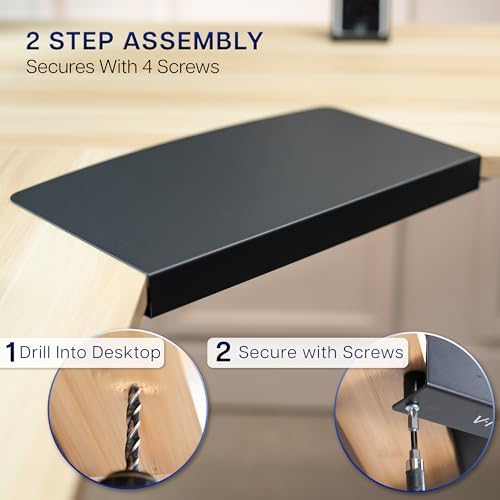 VIVO 17 inch Corner Desk Connector Platform for Mounting Under-Desk Keyboard Trays on L-Shaped Workstations, Black, DESK-AC07S