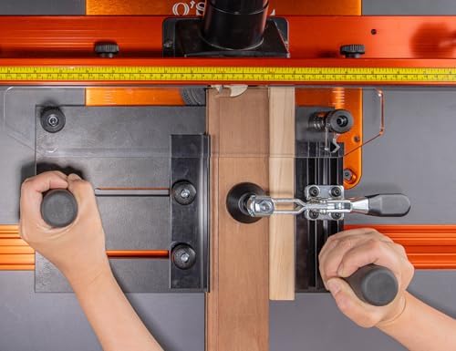 O'SKOOL Rail Coping Sled Router Table Jig, Fits 5-1/2" x 1-5/8"Stock | Phenolic Base, Toggle Clamp, Sacrificial Fence, Square End-Grain Cuts