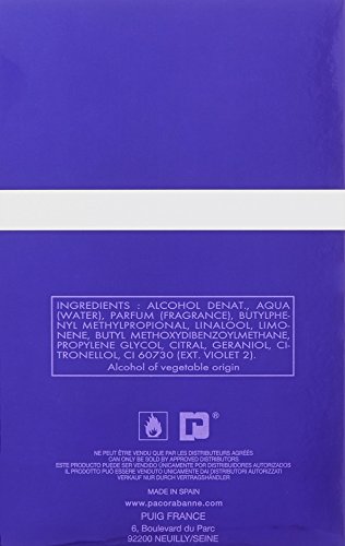 Paco Rabanne Ultraviolet Perfume For Men - Woody Oriental Fragrance - Opens With Notes Of Mint And Spicies - Blended With Amber And Vetiver - Long Lasting Scent - Eau De Toilette Spray - 3.4 Oz