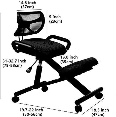 APOE Ergonomic Kneeling Chair with Back Support, Posture Correction Knee Chair for Home Office with Adjustable Height Cushion