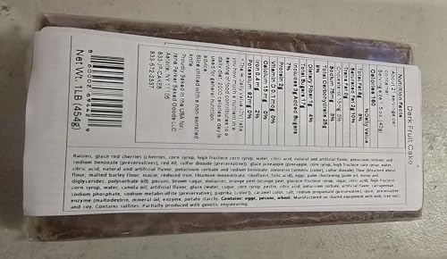Jane Parker Fruitcake Dark Fruit Cake 1 pound (16 Ounce) Loaf