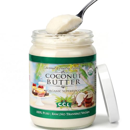 Organic Coconut Butter 17.63 oz - Stone Ground Spread, Glass Jar, Raw | Coconut Manna Puree, Keto Paleo & Vegan, Non-GMO, for Smoothies Coffee Baking Curries, Creamy Dairy-Free, No Sugar Added
