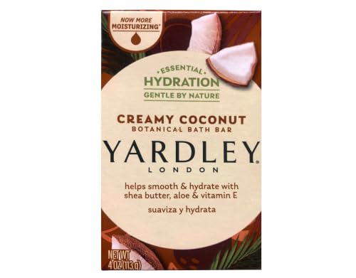 Yardley Creamy Coconut Bath Bar, 4 Ounces - Pack of 8