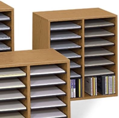 Safco Wood Organizer with 16 Slots