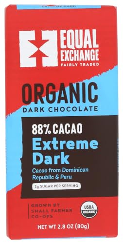 Equal Exchange Organic Chocolate Extreme Dark 88%, 2.8 Oz, 6-pack