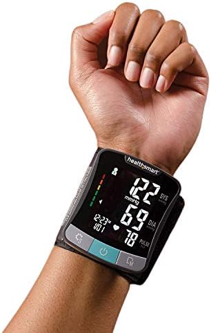 HealthSmart Digital Premium Wrist Blood Pressure Monitor with Cuff That Measures Pulse Heartbeat and High or Low BP