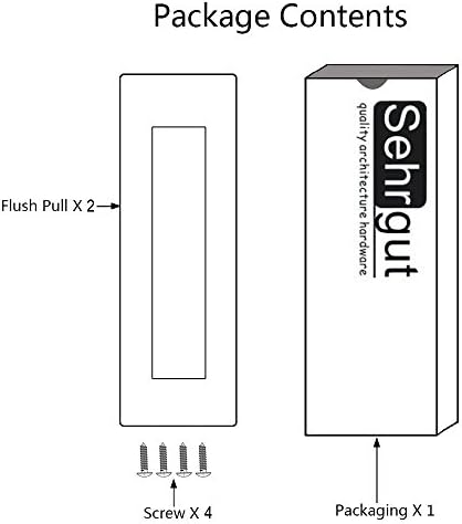 Flush Pull 2 Pack 6" Rectangular-Satin Brushed, Free of Sharp Edge
