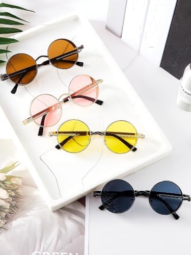 Frienda 4 Pcs Retro Steampunk Sunglasses