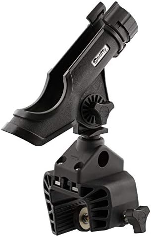 Scotty 339-BK Power Lock Rod Holder with Clamp Mount, BLACK | Non-Permanent Mounting Solution For Your Watercraft