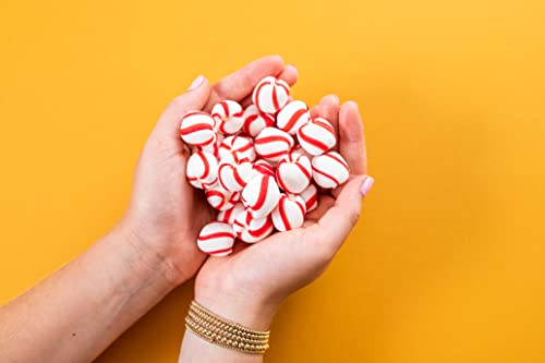 Brach's Sweet Stripes Soft Peppermint Candy, Individually Wrapped, 350 Ct | Melt-away soft peppermint mints, red & white, real peppermint oil, individually wrapped, party, candy dish