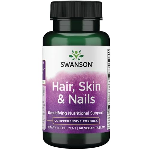 Swanson Hair, Skin & Nails Beauty Supplement, 60 Vegan Tablets | Combines MSM Organic Sulfur and Horsetail Silica with B Vitamins