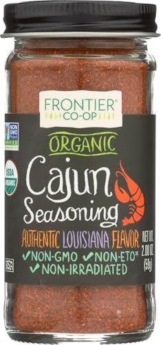 Frontier Co-op Organic Cajun Seasoning, Louisiana-Style Spice Blend for Meats, Seafood, Jambalaya