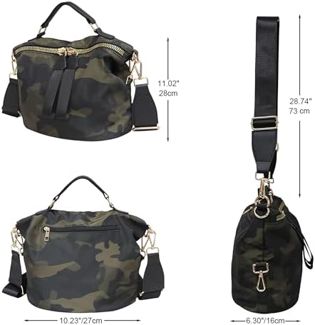 PAKFIEKS Women Nylon Handbag Anti-theft Casual Lightweight Travel Shopping Shoulder Bag Crossbody Bag