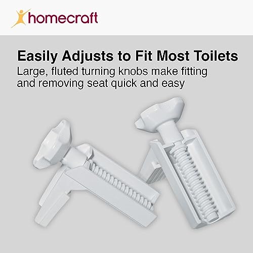 Homecraft Savanah Raised Toilet Seat 2" with Lid, Elongated & Elevated Lock Seat Support for Elderly, Handicapped and Disabled Users, White Colour | Elevated toilet seat riser for seniors and elderly; universal fit for most standard toilets, portable and…