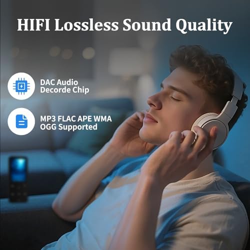 144GB MP3 Player, Bluetooth 5.2 Music Player, HiFi Sound Digital Music, Built-in HD Speaker, FM Radio, Voice Recorder, Earphones Included
