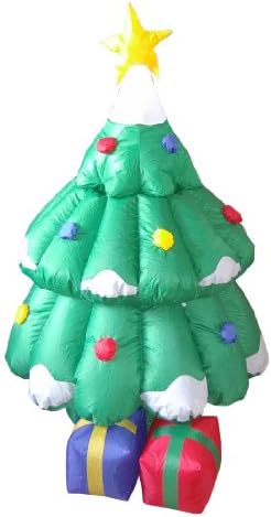5 FT Animated Lighted Christmas Inflatable Santa Claus Rising from Tree | Outdoor Indoor Yard, Built-in LED Lights, Self-Inflating Blower