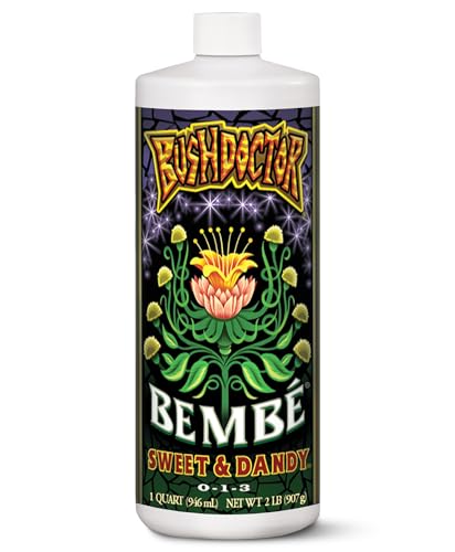 FoxFarm Bush Doctor Bembé Sweet & Dandy Liquid Plant Fertilizer - Complex Nutrient Blend - 0-1-3 PK Fertilizer for In-Ground & Hydroponic Gardens - 1 Quart