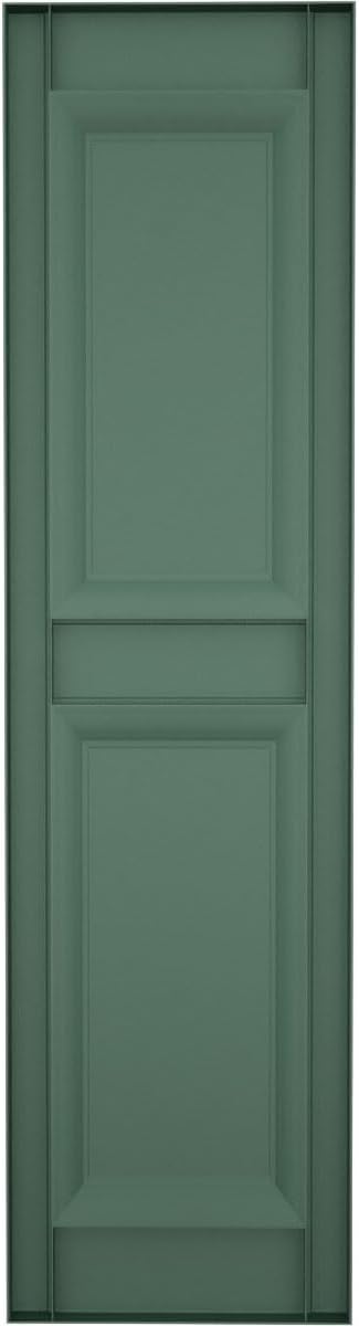 Ekena Millwork Lifetime Vinyl LP2S14X06300BL Standard Two Equal Panel Vinyls, Raised Panel Vinyl Shutters, w/Installation Shutter-Lok's & Matching Screws (Per Pair), 14.75"W x 63"H, Black