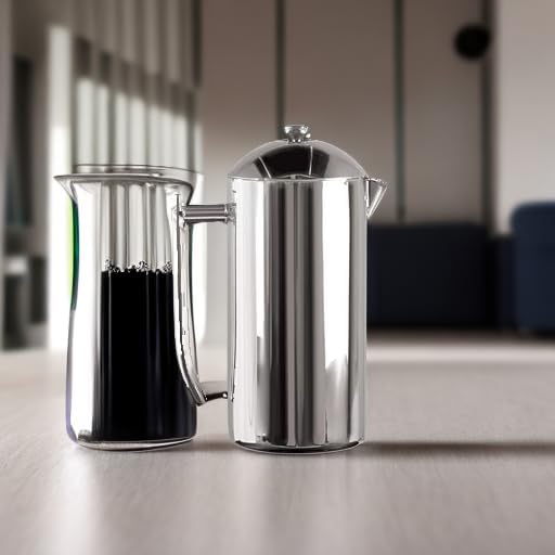 Frieling Double-Walled Stainless Steel French Press Coffee Maker - 36 oz Polished & Insulated Press Pot - Stainless Steel Coffee Maker