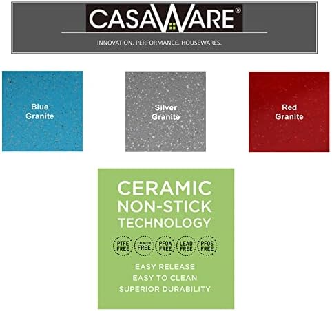casaWare Jumbo Muffin Pan 6 Cup Ceramic Coated Non-Stick (Blue Granite)