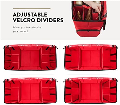 ZOBER All in One Christmas Ornament Storage Box & Decoration Container - Easy Access Removable Trays