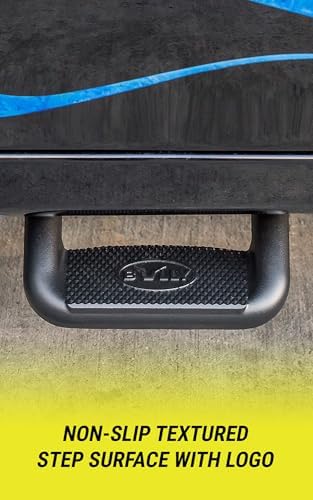 Bully BBS-1103 Truck Black Powder Coated Side Step Set, 2 Pieces (1 Pair), Includes Mounting Brackets - Fits Various Trucks from Chevy (Chevrolet)