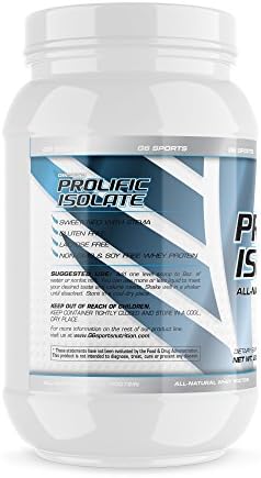 Nutrition Prolific Isolate All Natural Whey Protein Isolate (Gluten Free, Lactose Free, Stevia Sweetened, 25g Protein, 100 Calories) – 2.5lb Jar – Chocolate