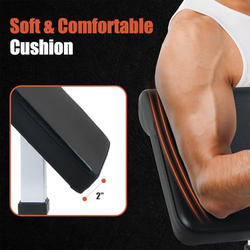 Adjustable Arm Preacher Curl Bench Bicep Strengh Bench Seated Strenghthen Training Isolated Barbell Dumbell Biceps Station for Home Gym