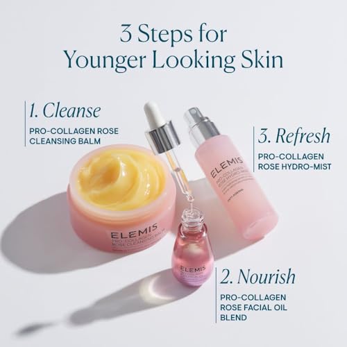 ELEMIS Pro-Collagen Rose Facial Oil Blend | Lightweight Daily Facial Oil Soothes, Nourishes, and Smoothes Skin for a Radiant, Fresh Complexion | 15 mL