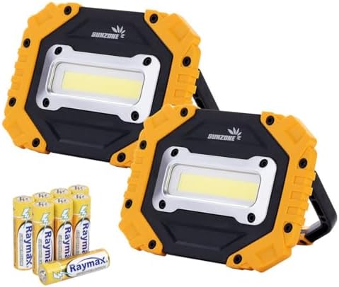 Sunzone LED Work Light, Rechargeable Work Lights with Magnetic Base, 2 Pack