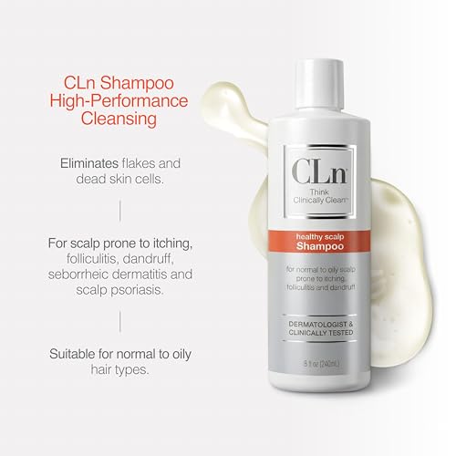 CLn® Shampoo - Clarifying Formula with Salicylic Acid, For Normal to Oily Scalp Prone to Folliculitis, Dandruff, Itchy & Flaky Scalp, Fragrance-Free & Paraben-Free, 8 fl. oz.