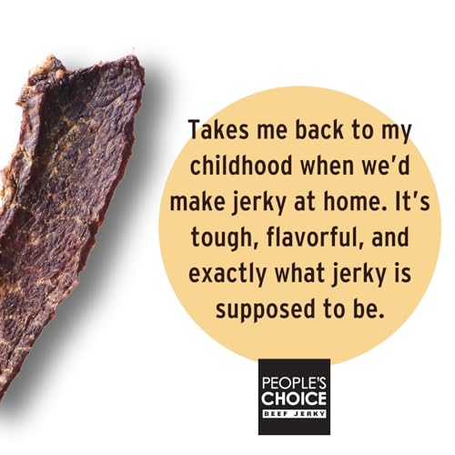 People's Choice Beef Jerky - Sugar Free, 16g Protein - Original 16 oz Bag | Zero Carb, Keto Friendly, Paleo Diet, Whole Muscle Strips