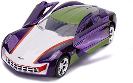 Jada Toys DC Comics 1:32 The Joker's 2009 Chevy Corvette Stingray Die-cast Car, Toys for Kids and Adults