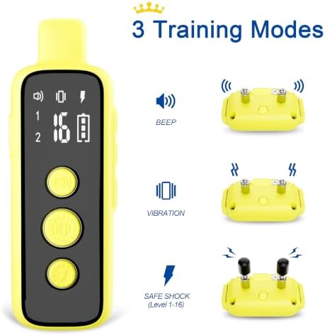 Bousnic Dog Shock Collar for 2 Dogs - (8-120lbs) Waterproof Rechargeable Electric Dog Training Collar with Remote for Small Medium Large Dogs with