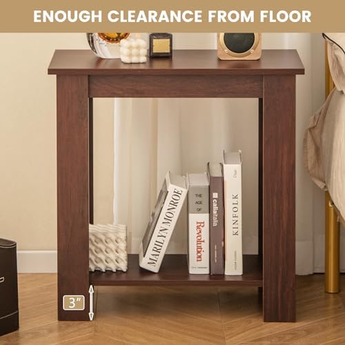 Casart End Table Coffee Sofa Wooden End Shelf Living Room Bedroom Chair Side Table Furniture Espresso